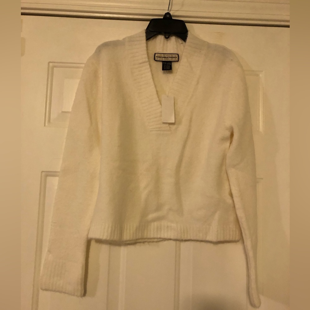 The Great American Sweater Co - Maroon and & Cream v-Neck Sweaters - Size XL